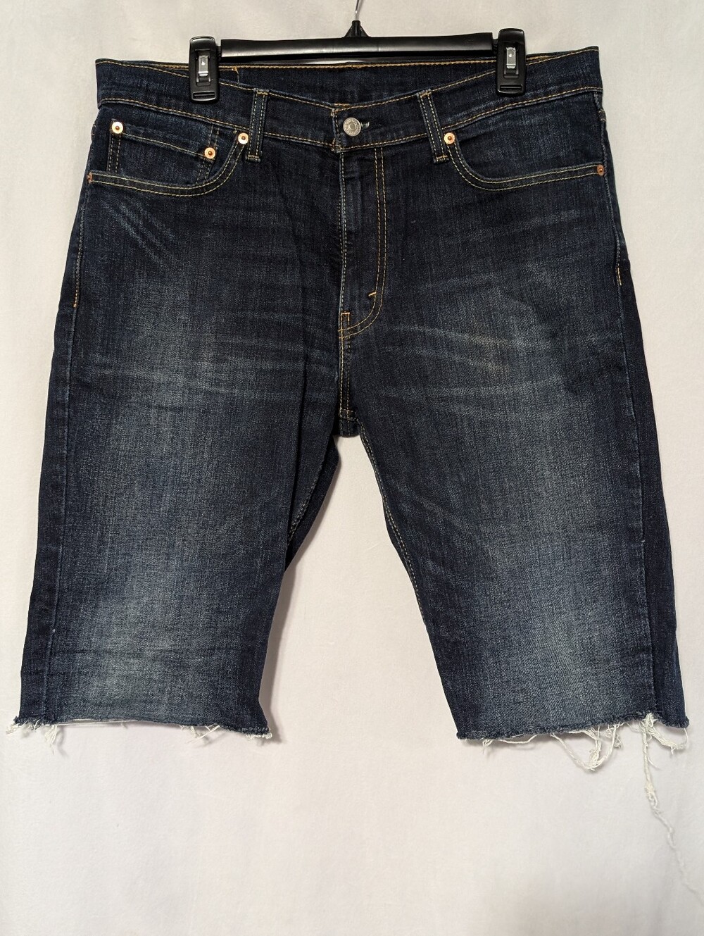 Levi's Men's 511 12" Slim Fit Cut Off Dark Wash Denim Shorts Size 34